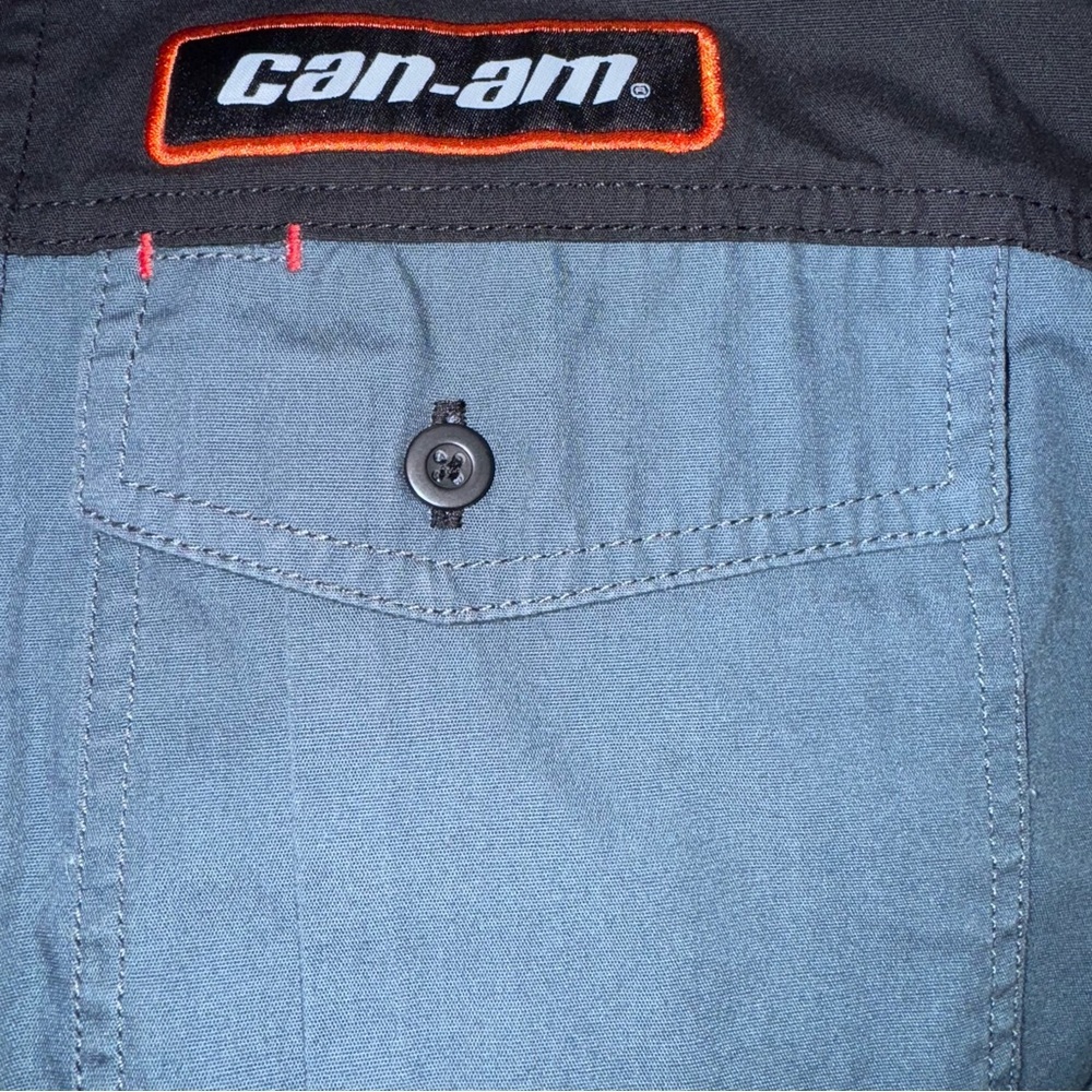 BRP Can-Am Rotax Men’s Colorblock Work Shirt Black Gray Short Sleeve XL - Picture 6 of 8